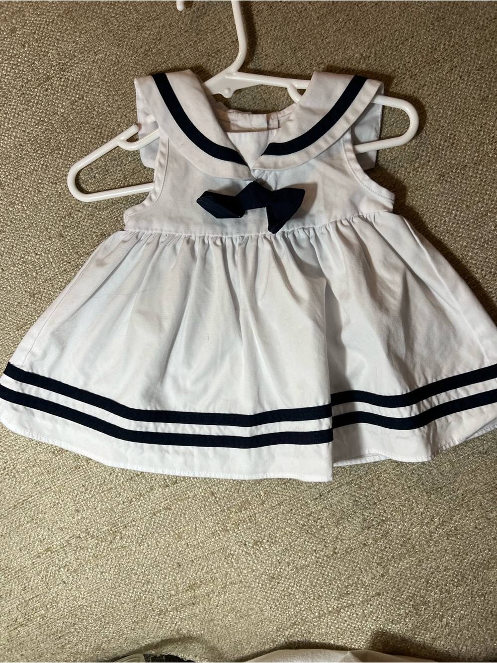 Starting Out White and Navy Sailor Dress
